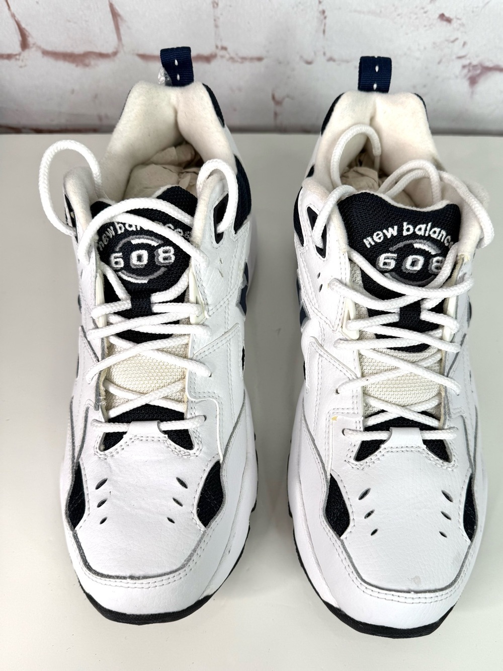 NEW BALANCE MX608 Men’s 12D NEW IN BOX Cross Training White Navy Leather Sneaker - Picture 10 of 14